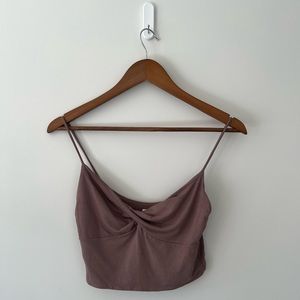 Aritzia Wilfred Free Oracle Tank Top/Crop Top, Size: Medium, Colour: Deep Taupe